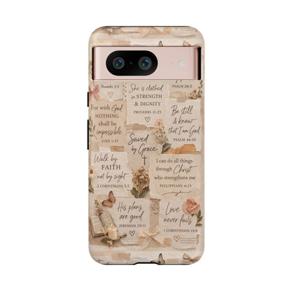 Christian Bible Verse Phone Case | Faith Scripture Aesthetic Floral Christian Case