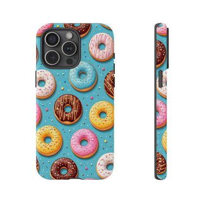 Cute Donut Pattern Phone Case – Colorful Sprinkles Dessert Design for Iphone, Samsung Galaxy and Pixel