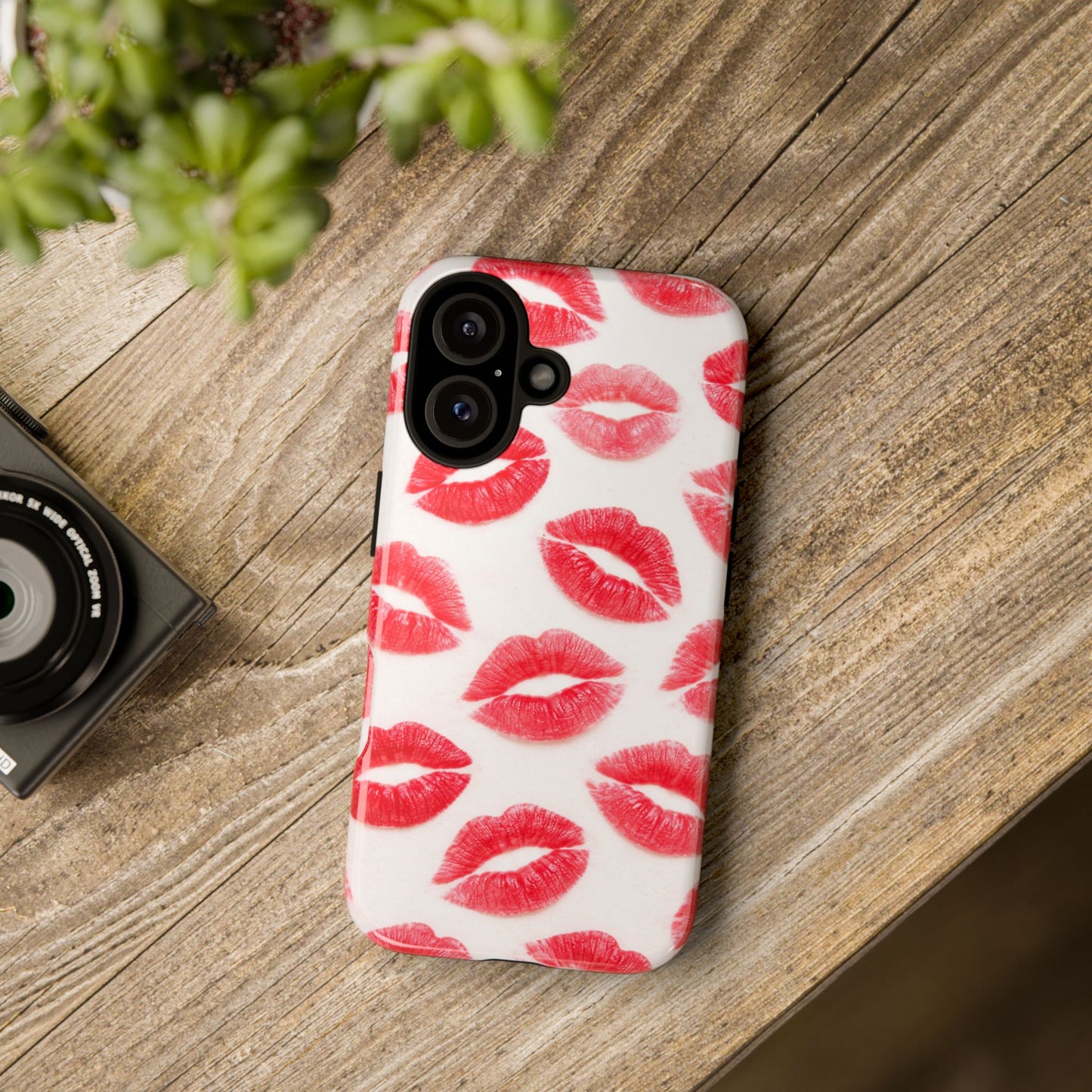 Red Lipstick Kiss Phone Case – Sexy Lip Print Pattern Tough Protective Cover