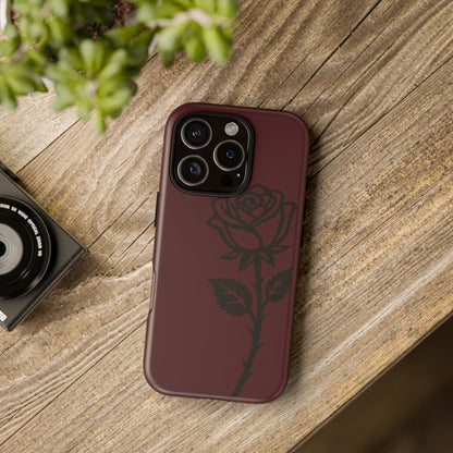 Black Rose Burgundy iPhone Case | Dark Aesthetic Shockproof Protective Cover
