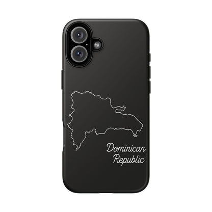 Dominican Republic Outline Phone Case – Minimal Country Map Tough Case (iPhone, Samsung, Pixel)