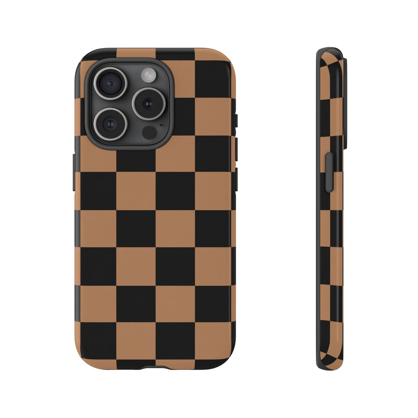 Brown Checkerboard Phone Case | Aesthetic Tough Protective Case