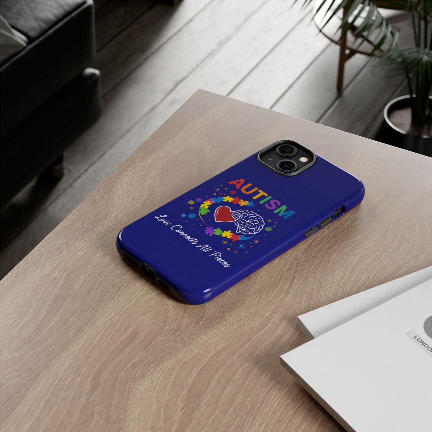 Autism Awareness Tough Case – "Love Connects All Pieces" Phone Case for Iphone, Samsung Galaxy and Pixel