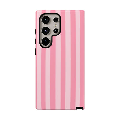 Pink Stripe Phone Case – Pastel Coquette Aesthetic Tough Protective Case