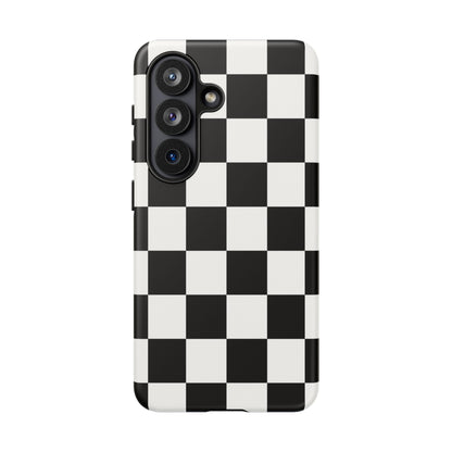 Black & White Checkerboard Phone Case – Classic Aesthetic Tough Protective Case for Iphone, Samsung Galaxy and Pixel