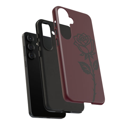 Black Rose Burgundy iPhone Case | Dark Aesthetic Shockproof Protective Cover
