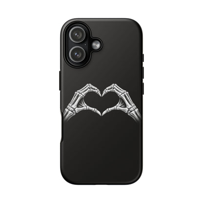 Skeleton Hands Heart Phone Case | Gothic Black Protective Cover