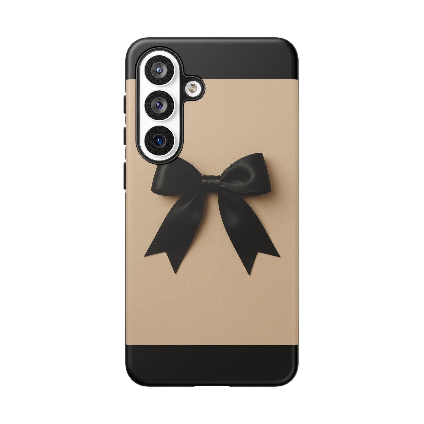 Black Bow Phone Case | Coquette Aesthetic Ribbon Design | Chic Neutral iPhone & Samsung Tough Protective Case