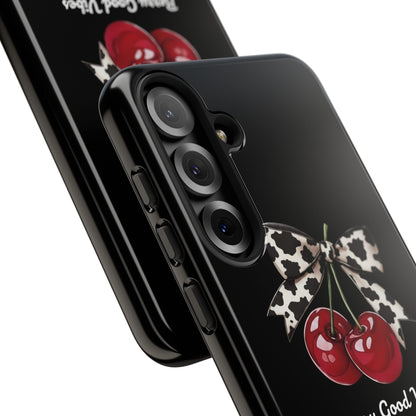 Cherry Cow Print Phone Case | Coquette Bow Aesthetic iPhone & Samsung Tough Case