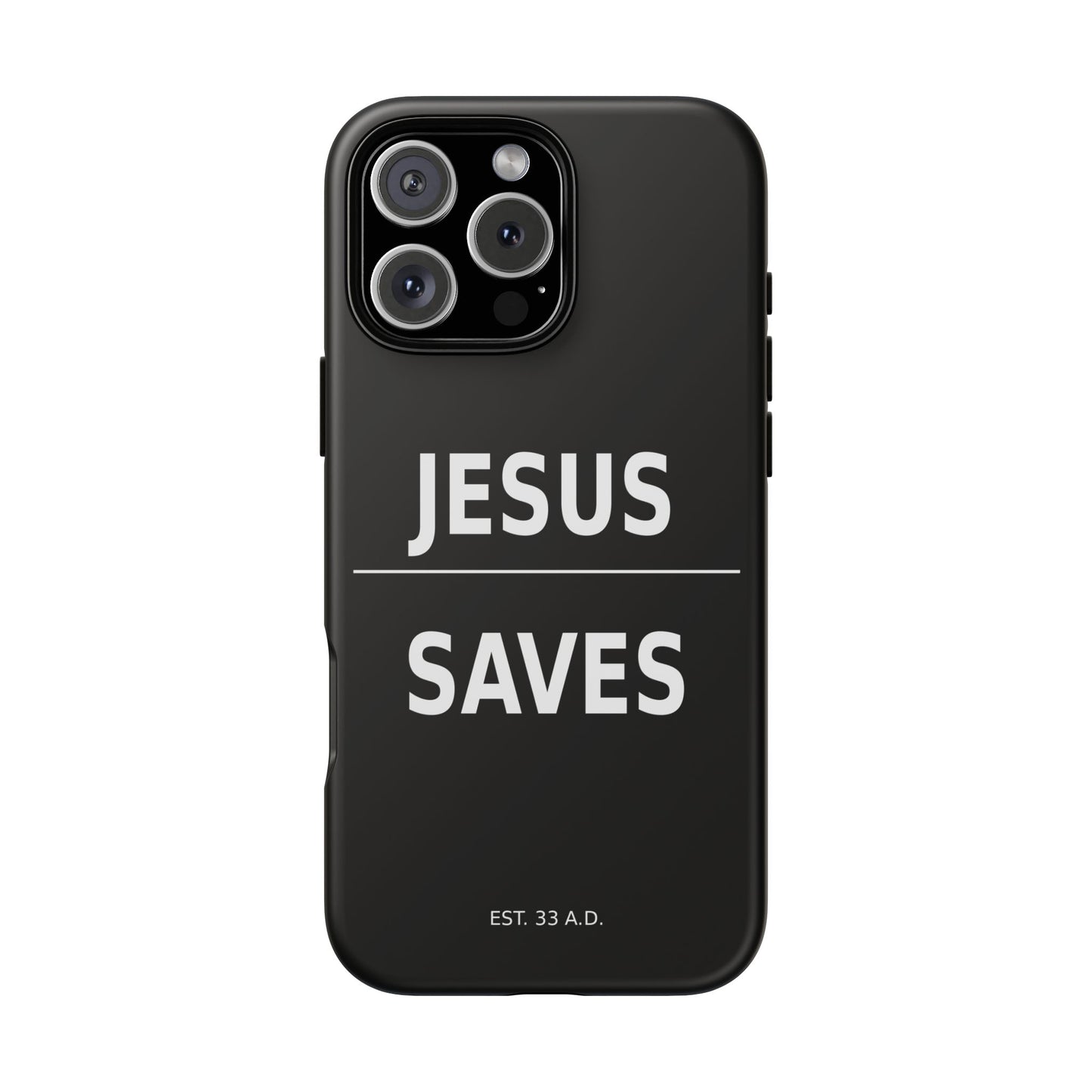 Jesus Saves Phone Case Christian Religious Minimalist Black Tough Cover