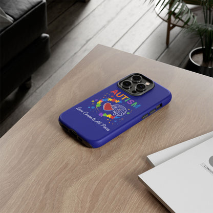 Autism Awareness Tough Case – "Love Connects All Pieces" Phone Case for Iphone, Samsung Galaxy and Pixel