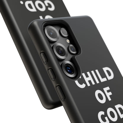 Child of God Phone Case Christian Black Aesthetic Cross Tough Cover