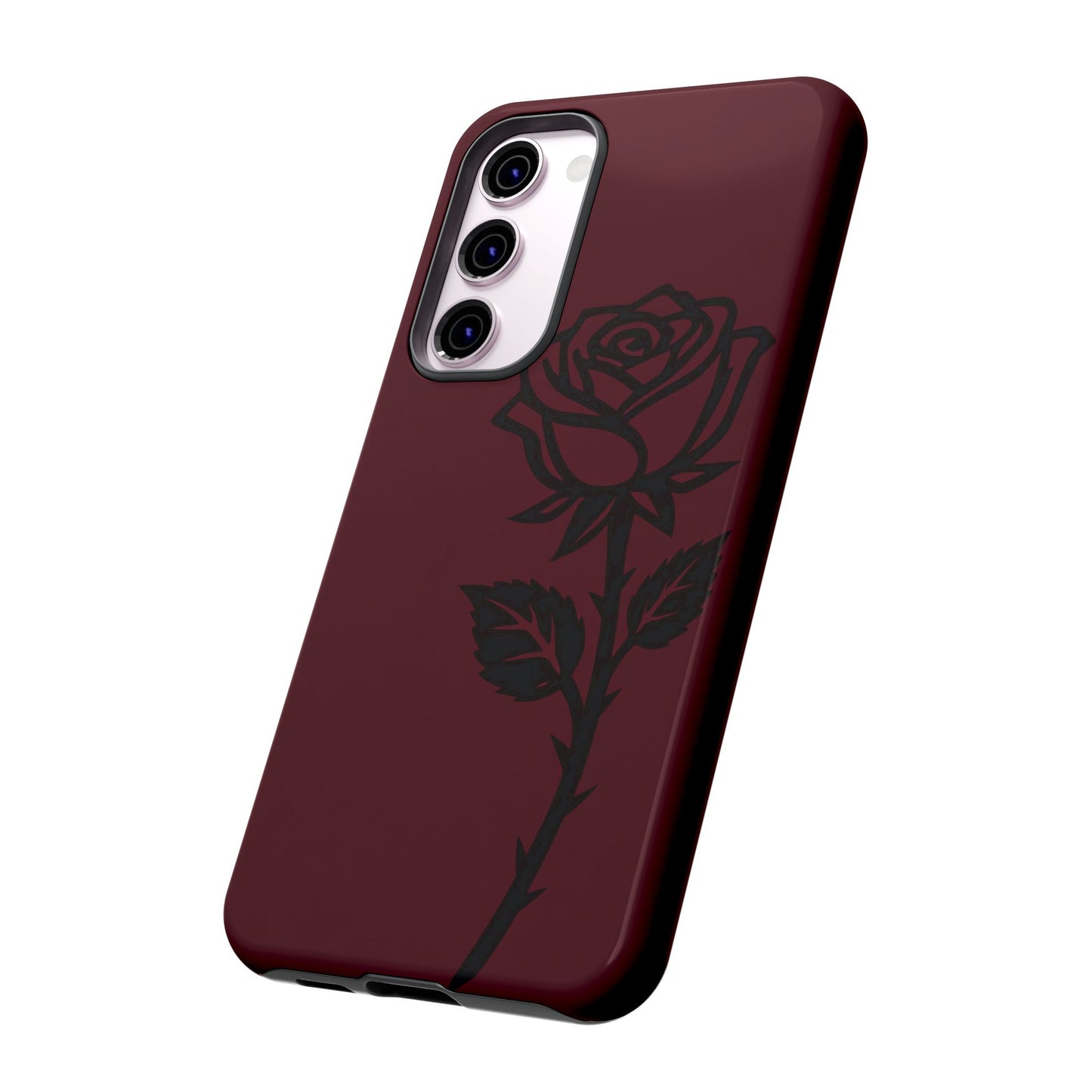 Black Rose Burgundy iPhone Case | Dark Aesthetic Shockproof Protective Cover