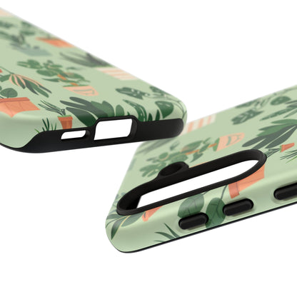 Plant Lover Phone Case | Cute Potted Plants Pattern | Botanical Aesthetic Tough Case