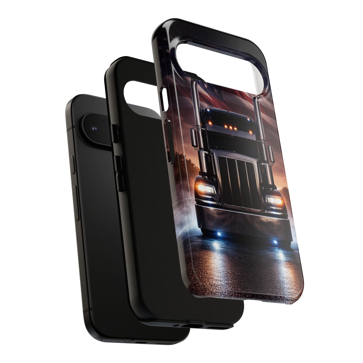 Semi Truck Phone Case American Flag Big Rig Trucker Gift iPhone Samsung