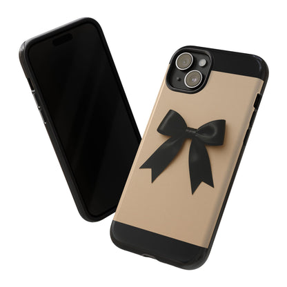 Black Bow Phone Case | Elegant Coquette Bow Design | Chic Neutral Tough Case for iPhone & Samsung