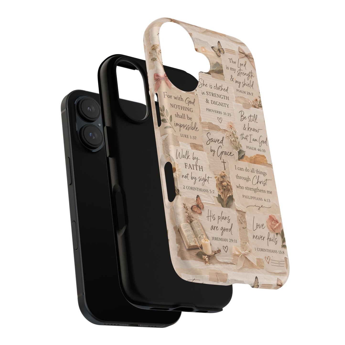 Christian Bible Verse Phone Case | Faith Scripture Aesthetic Floral Christian Case