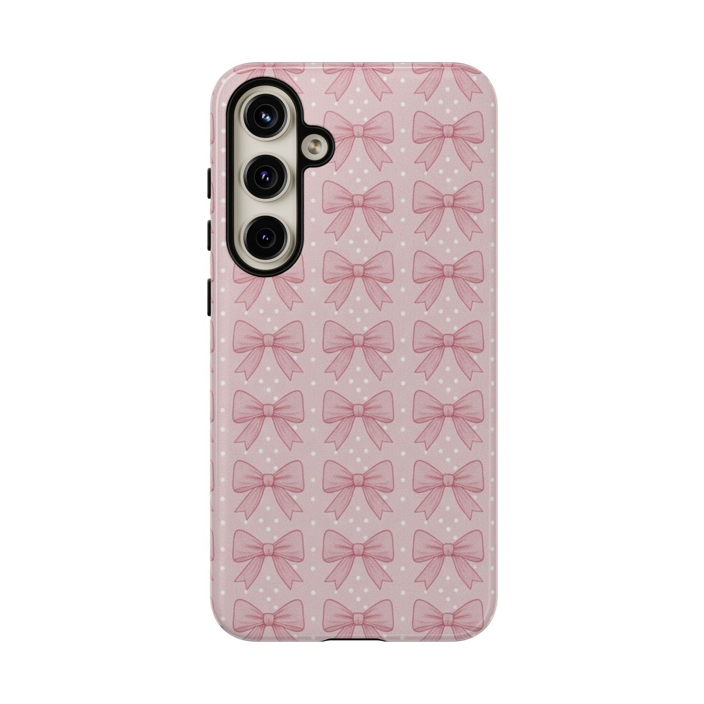 Pink Bow Pattern Phone Case – Soft Coquette Aesthetic Tough Case