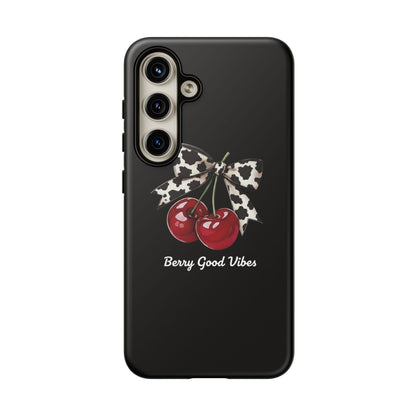 Cherry Cow Print Phone Case | Coquette Bow Aesthetic iPhone & Samsung Tough Case