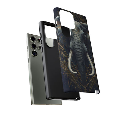 Elephant Mandala Phone Case – Black and Gold Spiritual Elephant Tough Protective Case