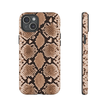 Snake Print Phone Case – Brown Python Pattern Slim Protective Cover for Iphone, Samsung Galaxy and Pixel