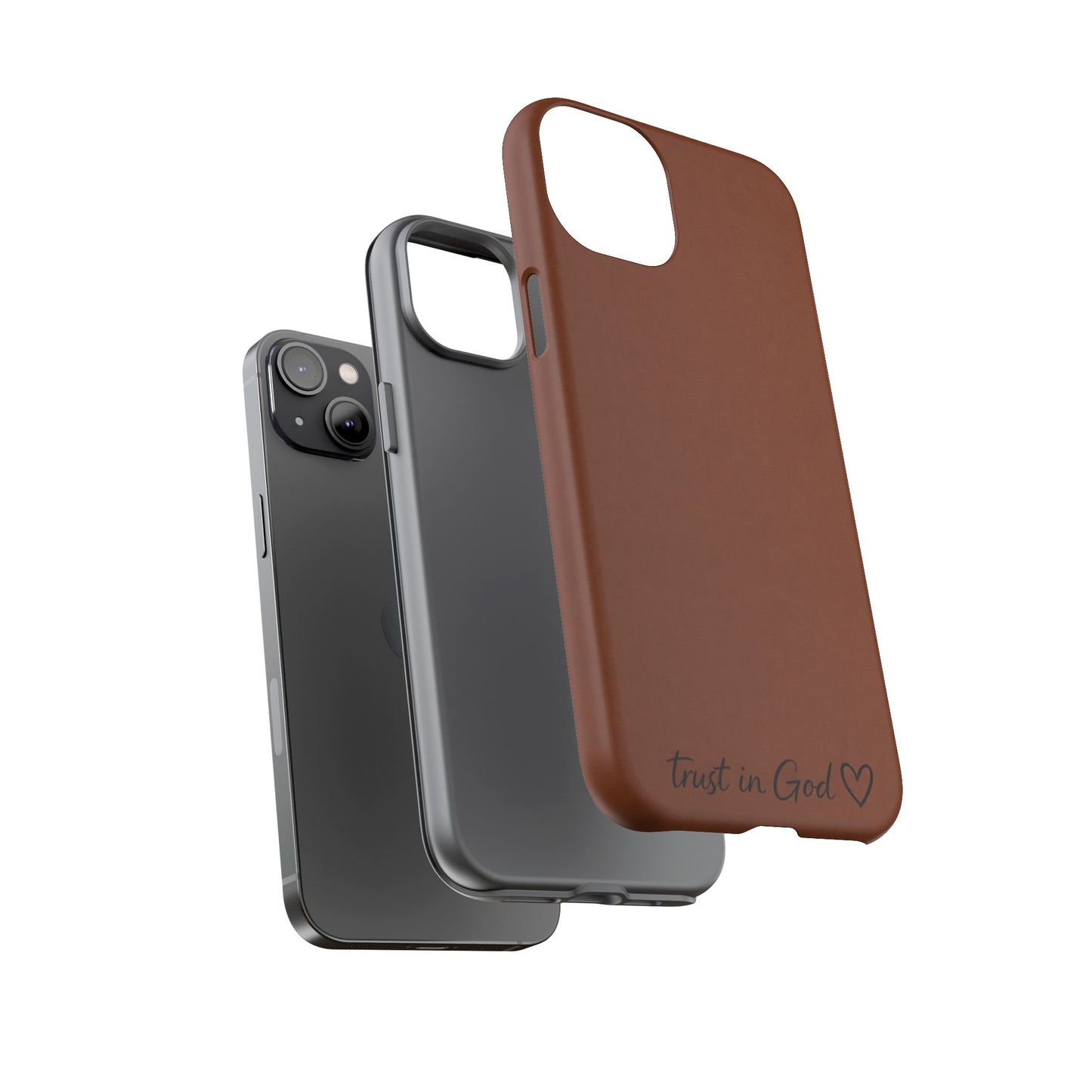 Trust in God Phone Case – Brown Christian Tough Cover