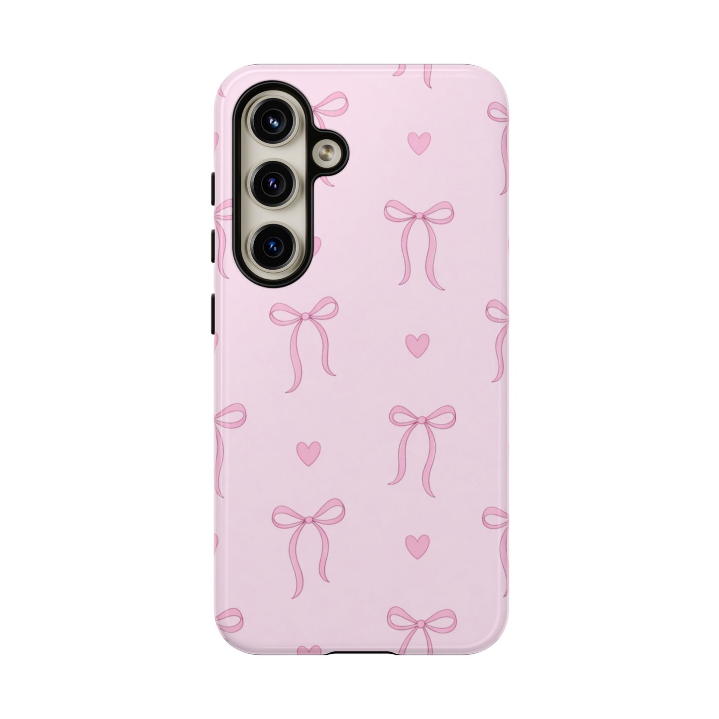 Pink Bow Heart Aesthetic Phone Case – Coquette Cute Tough Cover