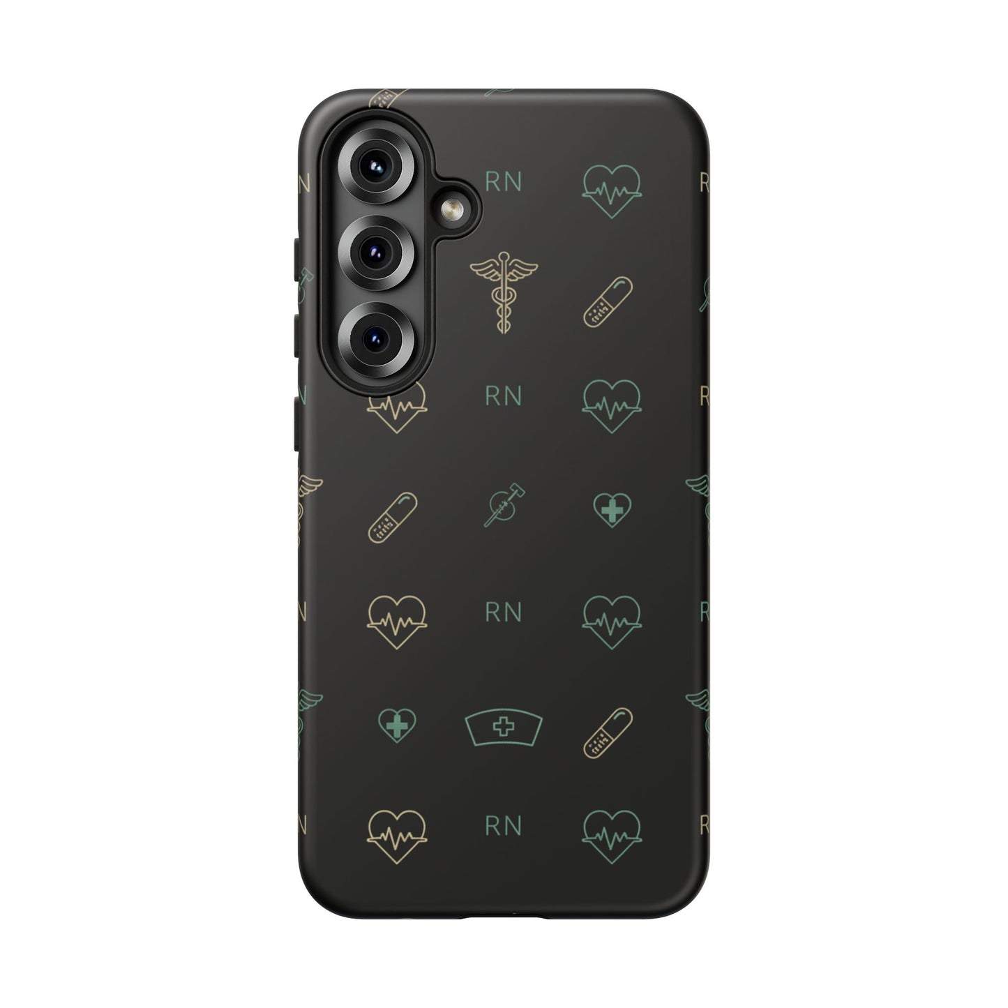 RN Nurse Phone Case – Minimal Medical Icon Pattern Healthcare Worker Tough Case