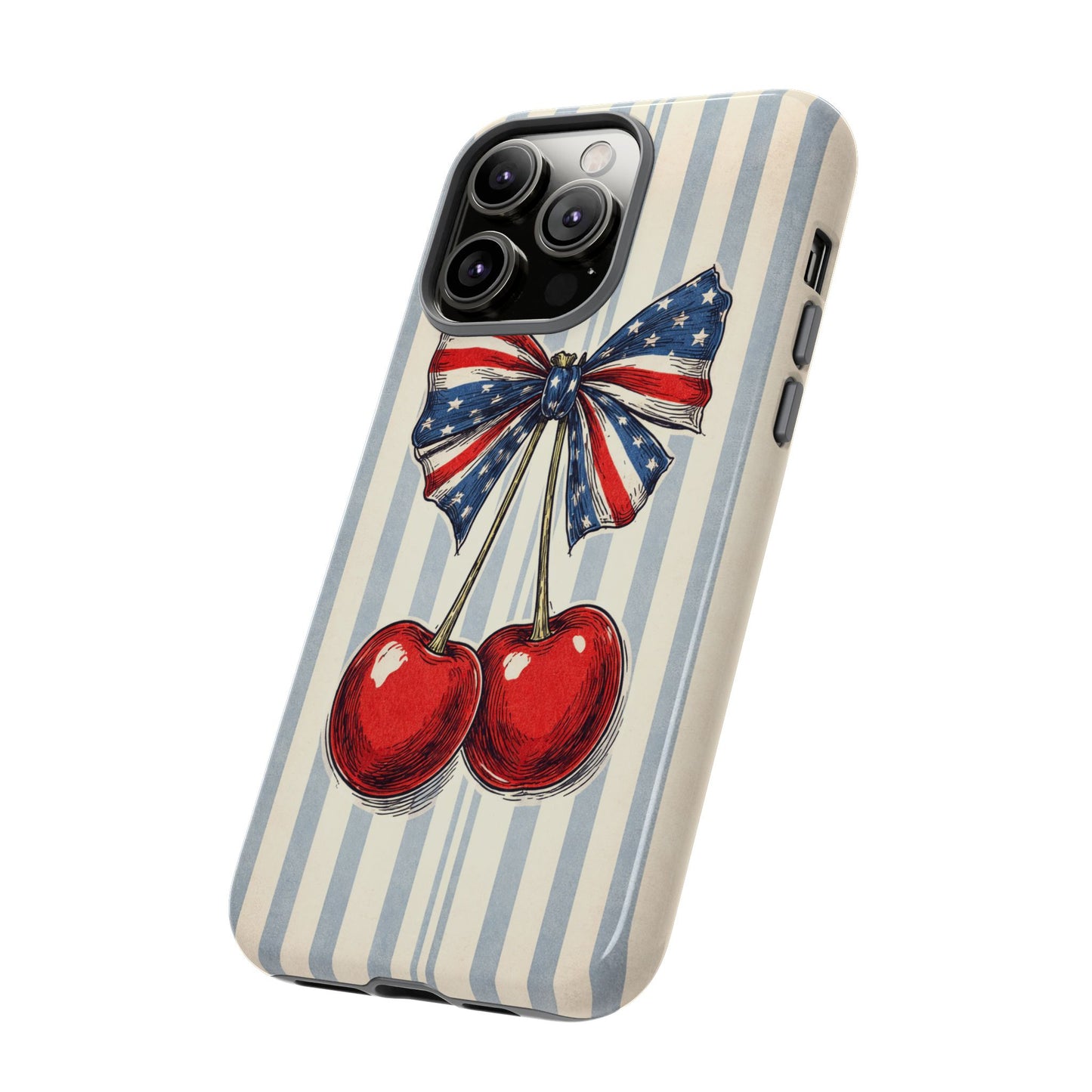 Patriotic Cherry Phone Case Americana Coquette Aesthetic iPhone Samsung