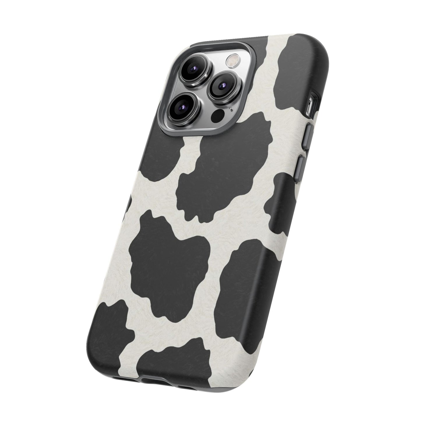 Black & White Cow Print Phone Case | Western Aesthetic iPhone & Samsung Tough Case