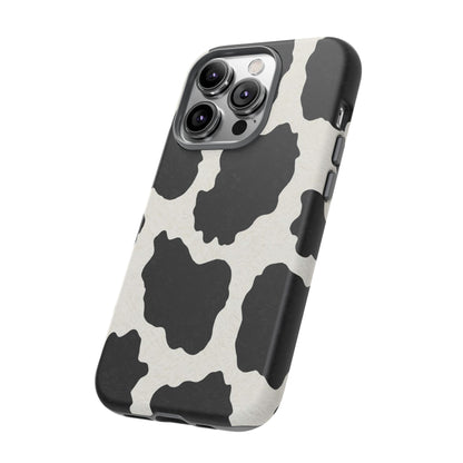 Black & White Cow Print Phone Case | Western Aesthetic iPhone & Samsung Tough Case