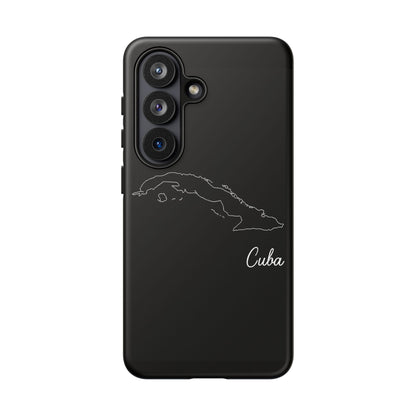 Cuba Outline Phone Case – Minimal Country Map Tough Case (iPhone, Samsung, Pixel)