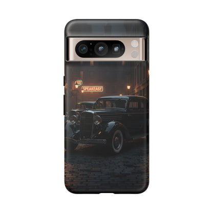Vintage Classic Car Phone Case | Retro Noir Aesthetic | 1930s Street Scene Tough Case for iPhone & Samsung