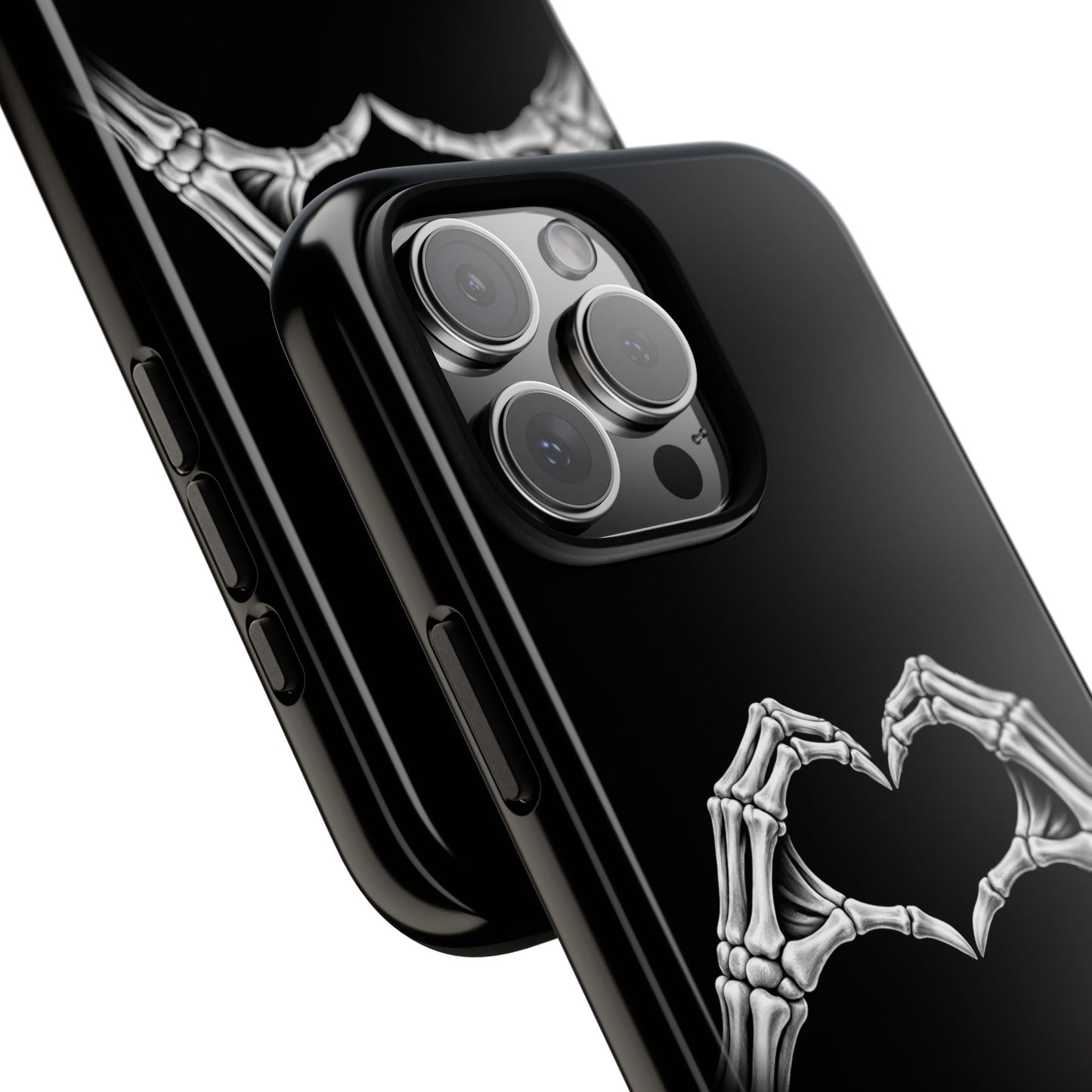 Skeleton Hands Heart Phone Case | Gothic Black Protective Cover