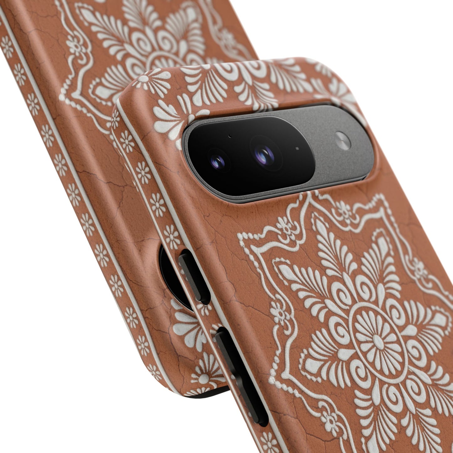 Talavera Terracotta Phone Case | Mexican Floral Pattern iPhone & Samsung Tough Case | Boho Clay Aesthetic Cover