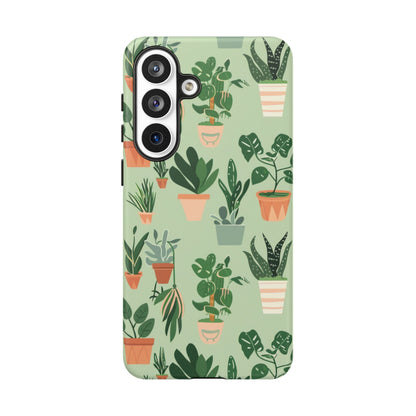 Plant Lover Phone Case | Cute Potted Plants Pattern | Botanical Aesthetic Tough Case