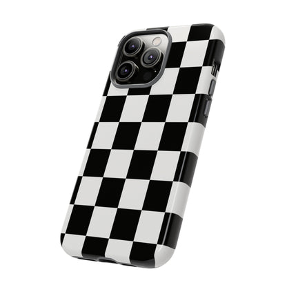 Black & White Checkerboard Phone Case – Classic Aesthetic Tough Protective Case for Iphone, Samsung Galaxy and Pixel