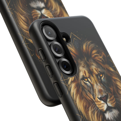 Majestic Lion Phone Case – Black Gold Luxury Lion Art Tough Protective Case