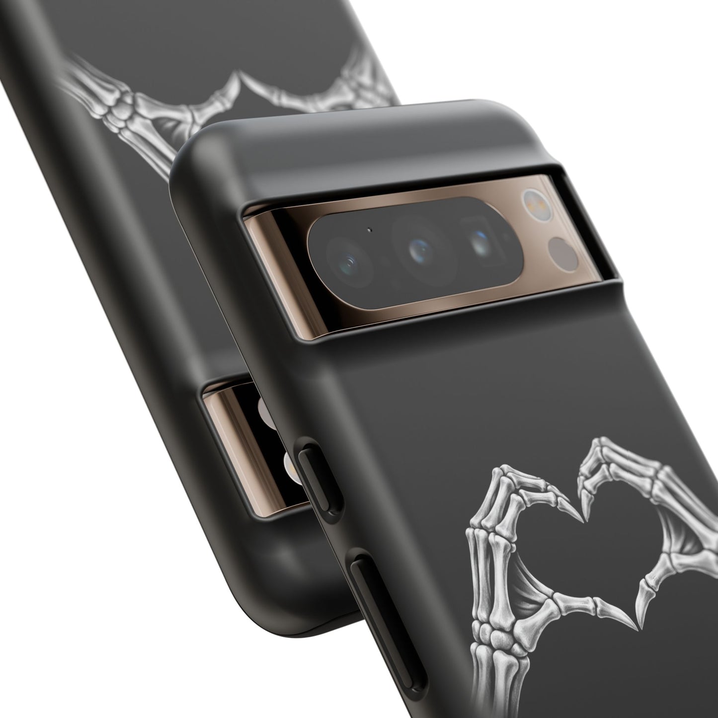 Skeleton Hands Heart Phone Case | Gothic Black Protective Cover
