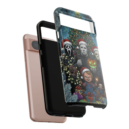 Christmas Horror Phone Case – Festive Slasher Collage Tough Case (iPhone, Samsung, Pixel)