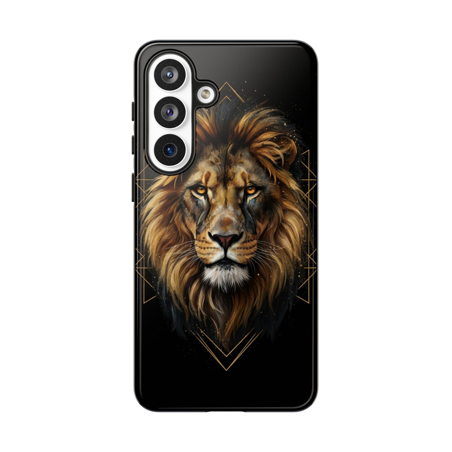 Majestic Lion Phone Case – Black Gold Luxury Lion Art Tough Protective Case