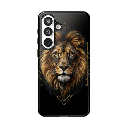 Majestic Lion Phone Case – Black Gold Luxury Lion Art Tough Protective Case