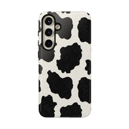 Black & White Cow Print Phone Case | Aesthetic Tough Protective Case