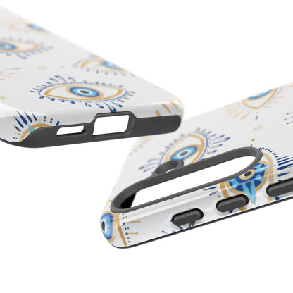 Blue Evil Eye Phone Case – Protective Slim Shockproof Cover for Iphone, Samsung Galaxy and Pixel