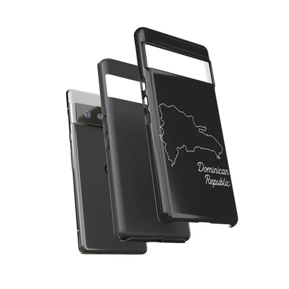 Dominican Republic Outline Phone Case – Minimal Country Map Tough Case (iPhone, Samsung, Pixel)