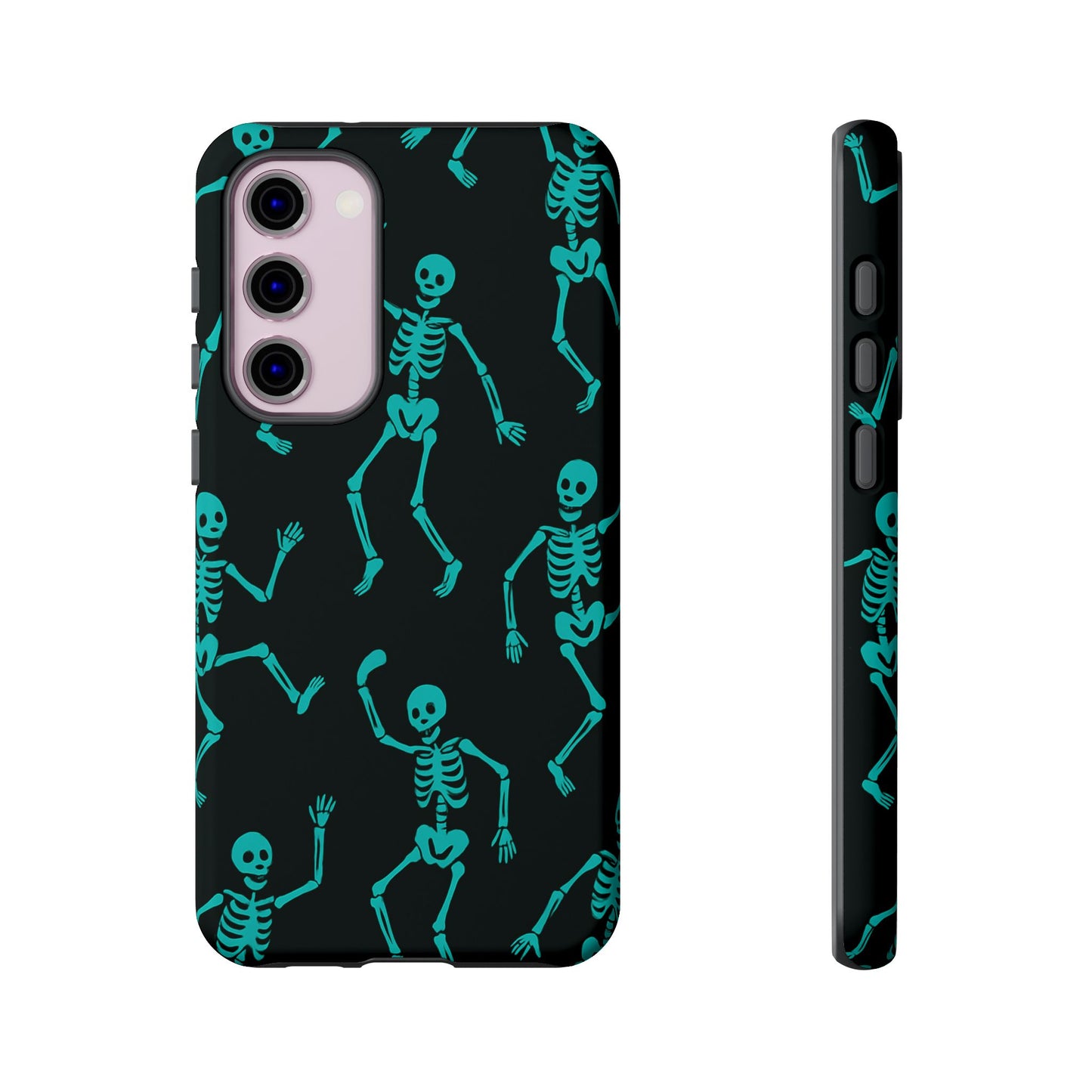 Dancing Teal Skeletons Phone Case | Tough Protective Case for Iphone, Samsung Galaxy and Pixel