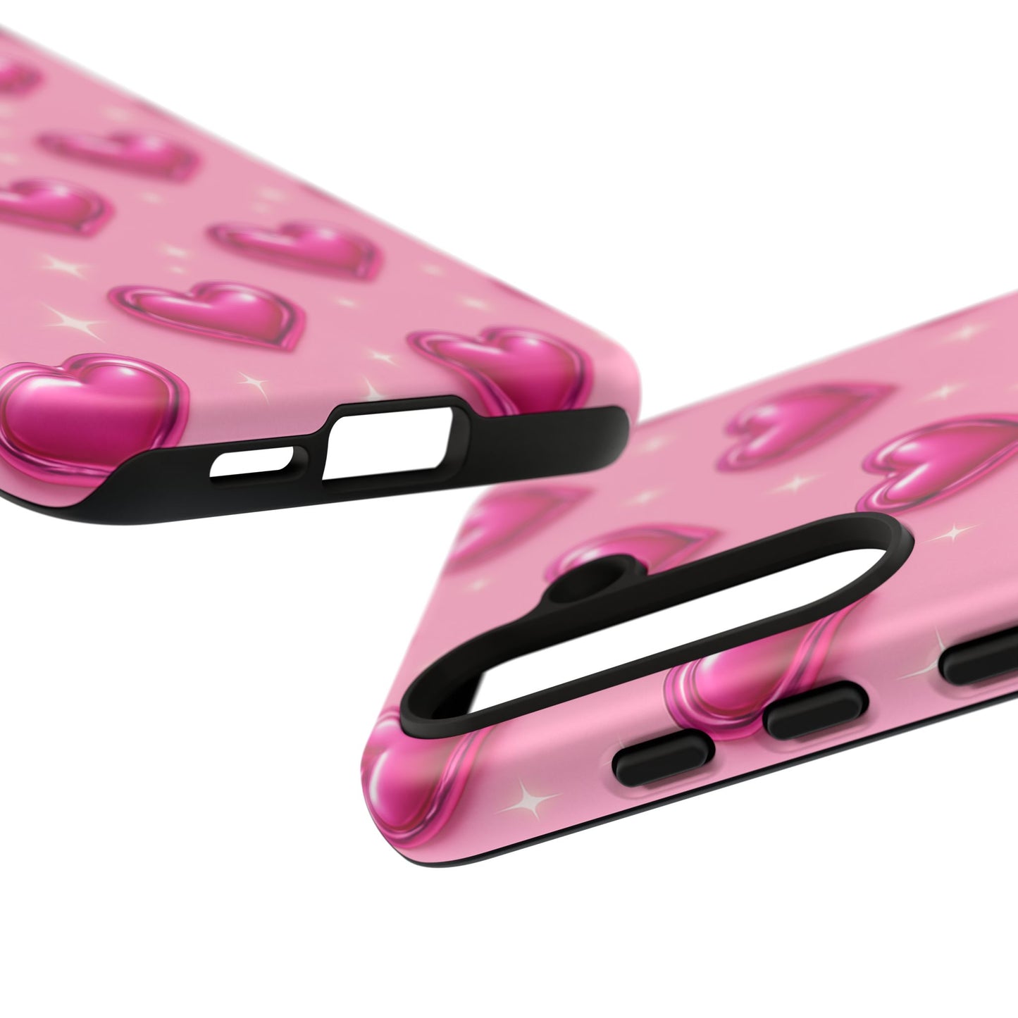 Pink Heart Pattern Phone Case | Tough Protective Case for Iphone, Samsung Galaxy and Pixel