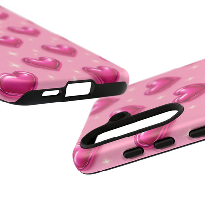 Pink Heart Pattern Phone Case | Tough Protective Case for Iphone, Samsung Galaxy and Pixel