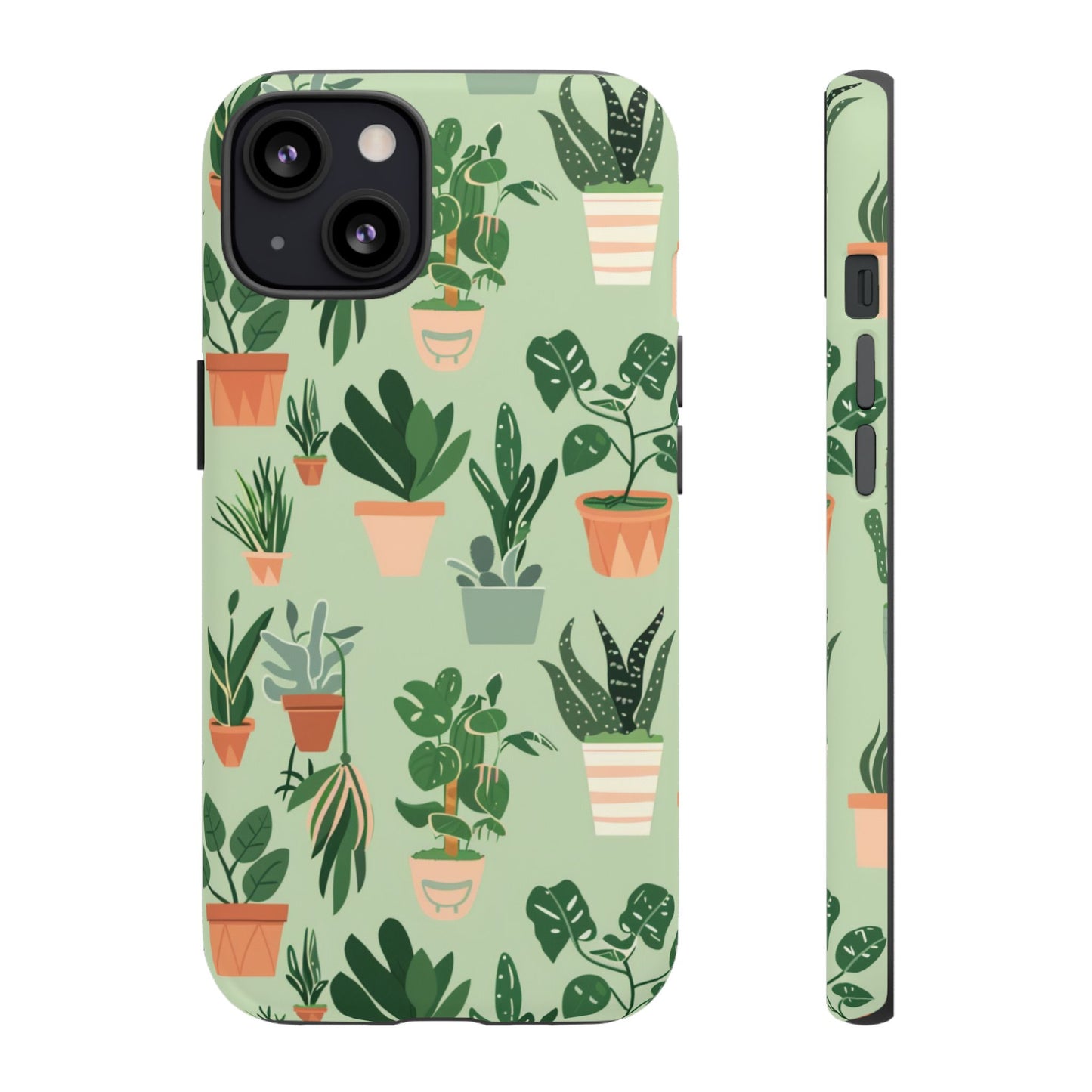 Plant Lover Phone Case | Cute Potted Plants Pattern | Botanical Aesthetic Tough Case