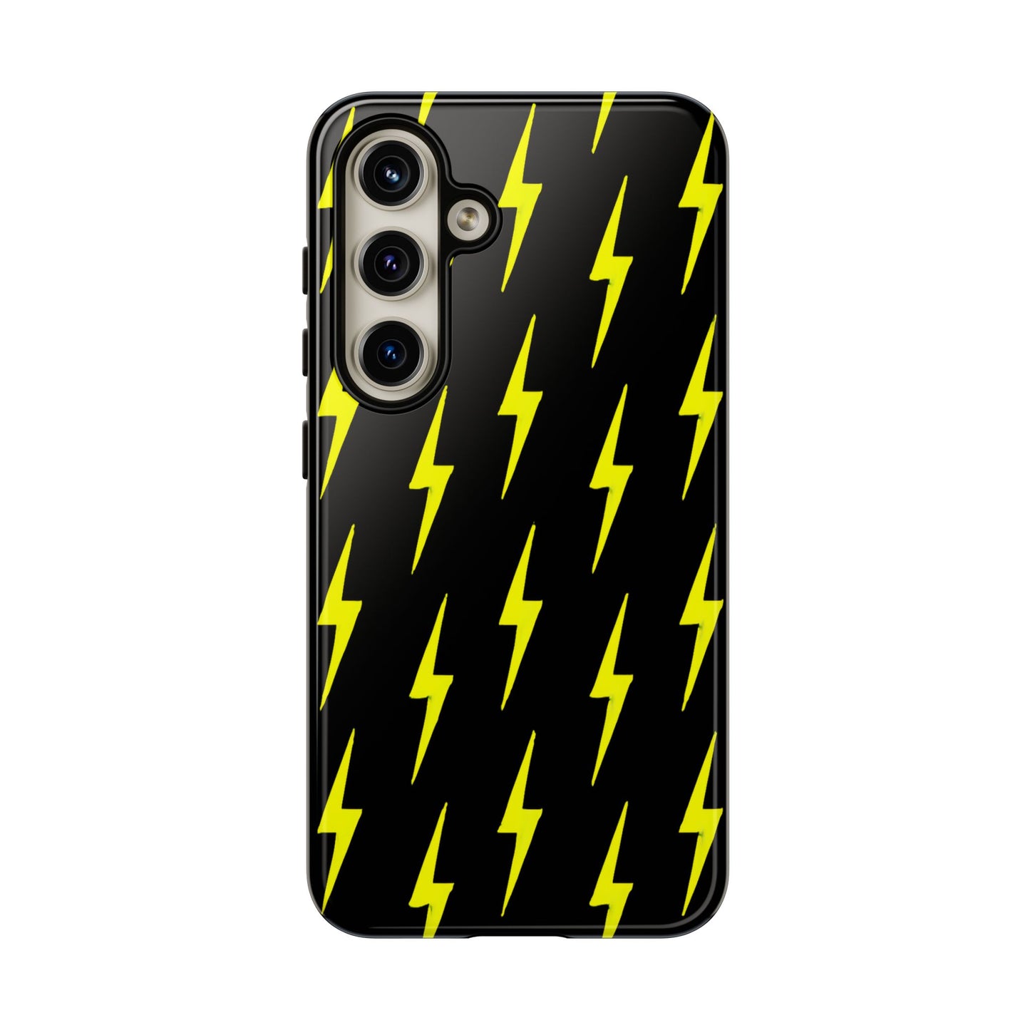 Yellow Lightning Bolt Tough Phone Case | Bold Electric Pattern Case for Iphone, Samsung Galaxy and Pixel